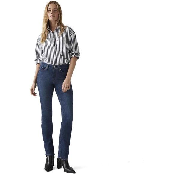 Women's Classic Straight Jeans Dark Horse Lapis 32 14 R Comfortable Fit - Picture 7 of 7